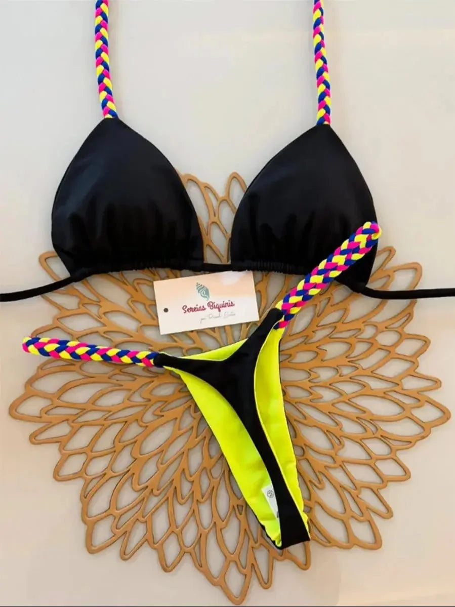 Micro Bikinis  Women Swimsuit New Sexy Swimwear Halter Bikini Set Brazilian Biquini Female Thong Beachwear Party Wear