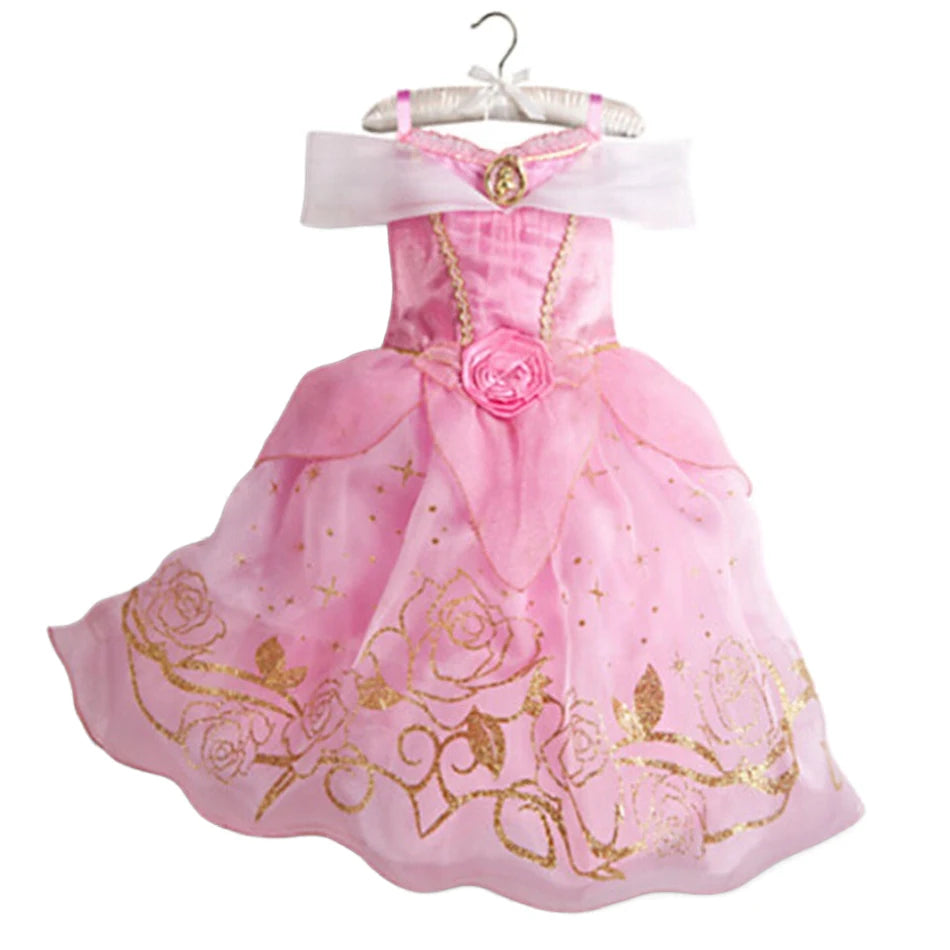Summer Princess Costume Party Fancy Flower Vestido New  Christmas Birthday Carnival Dress Up Rapunzal Belle Disguise Frock