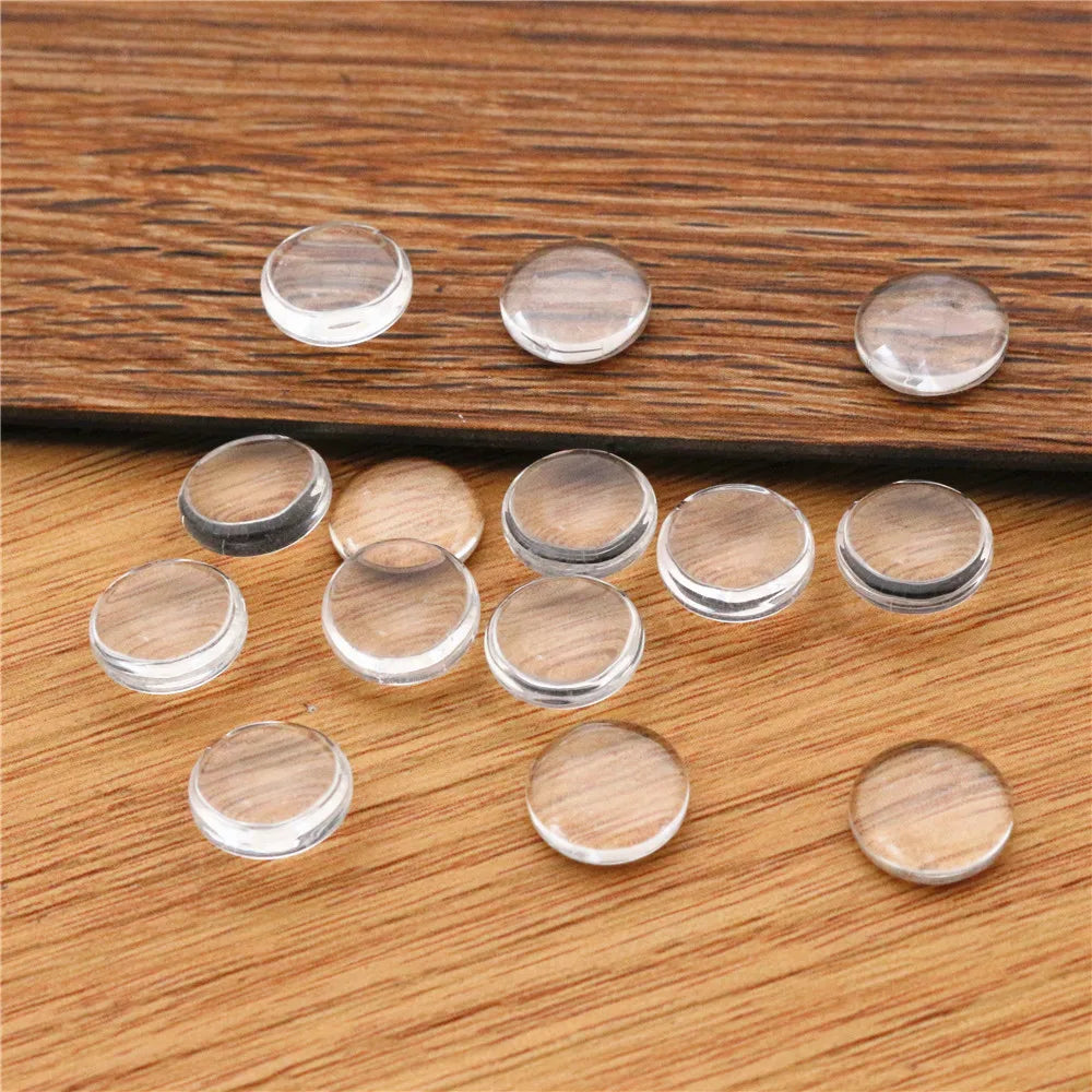 Round Flat Back Clear Glass Cabochon for DIY Jewelry Making 6mm 8mm 10mm 12mm 14mm 16mm 18mm 20mm 25mm 30mm 35mm