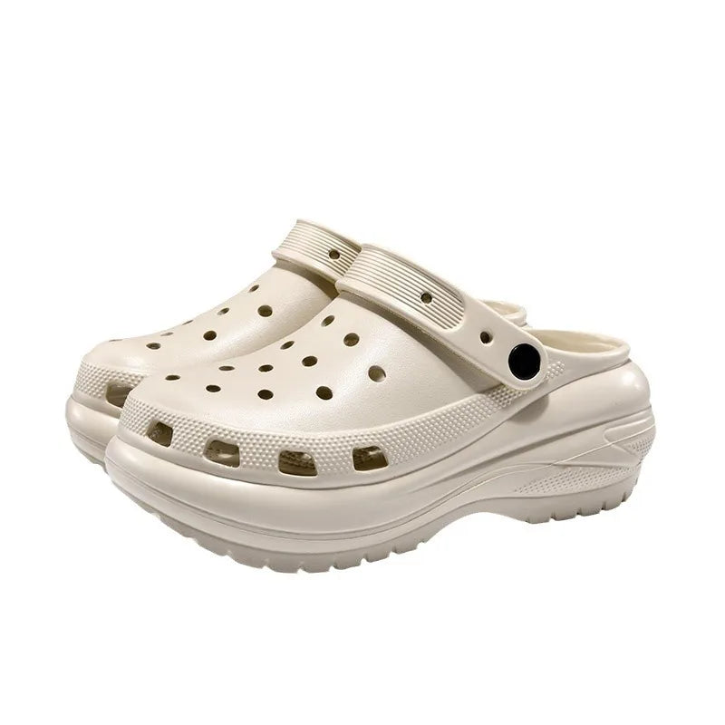 Women's Slippers Summer New in Fashionable Breathable Thick Bottom Heightening Anti-slip Couples Beach Shoes Comfortable EVA