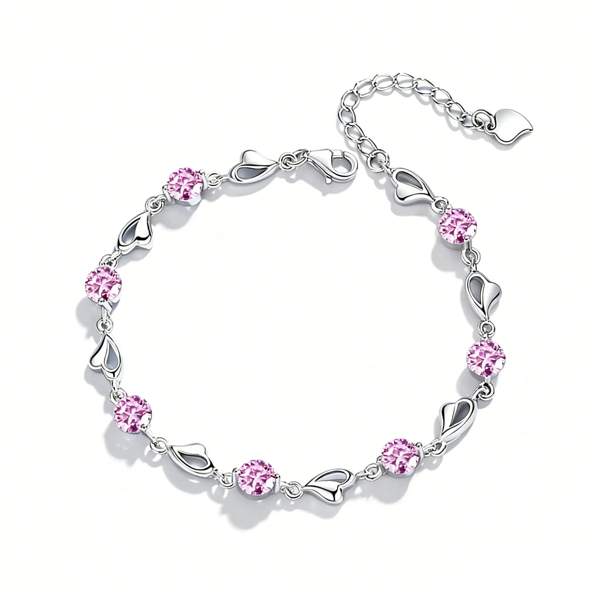 LYEE CYEE 925 Sterling Silver Heart Shaped Bracelet For