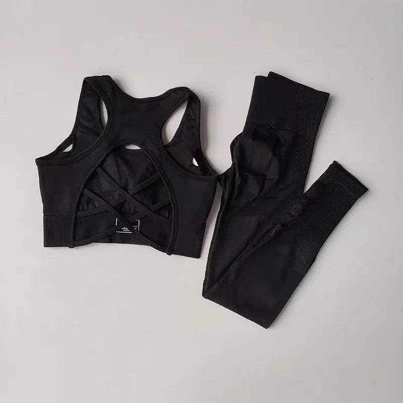 2-Piece Fitness Set – Racerback Bra & Leggings