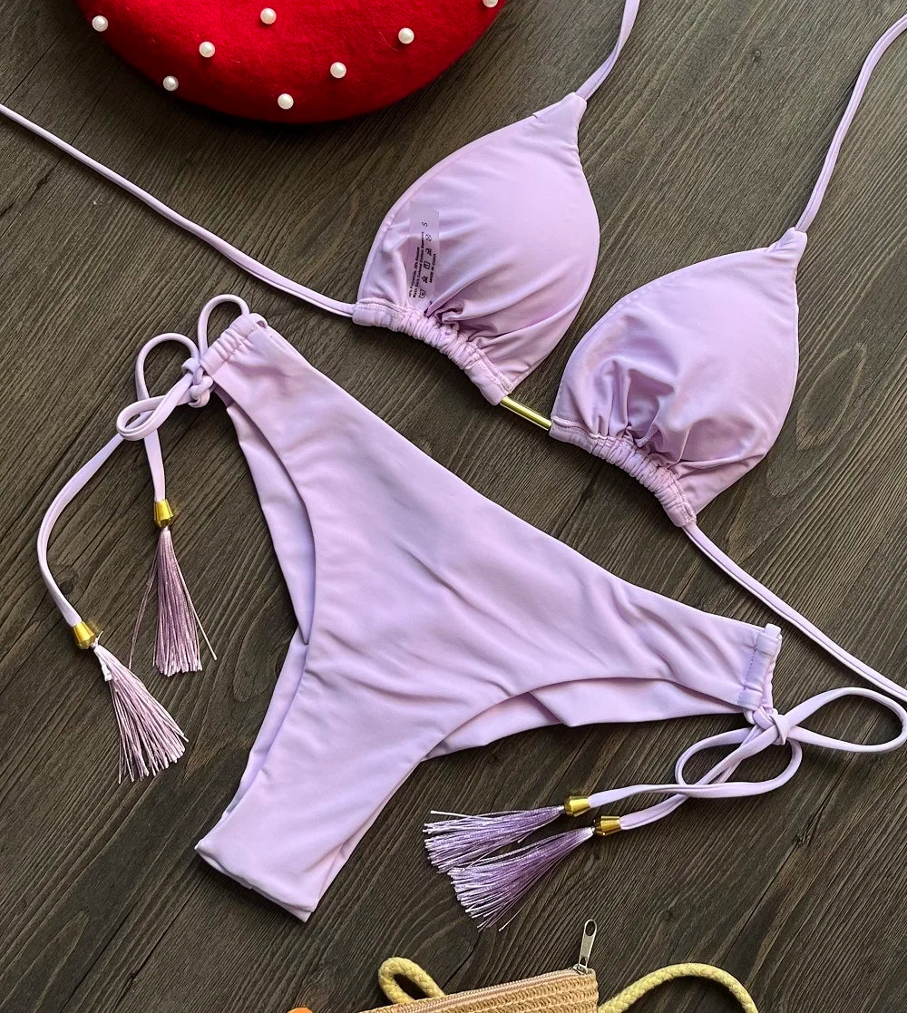 RUOTONGSEPT  New Sexy 13 Color Triangle Bathing Suit for Women Brazilian Bikinis Swimwear Push Up Swimsuit Beach Bikini Set