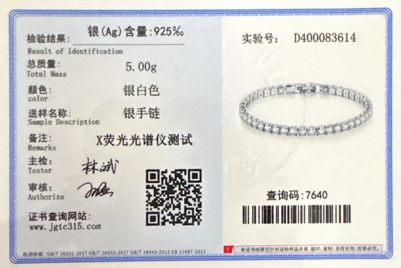 S925 Sterling Silver Bracelet Zirconia Tennis Ball Women Fashion Simple Engagement Wedding Charm Jewelry 4mm 16-20cm