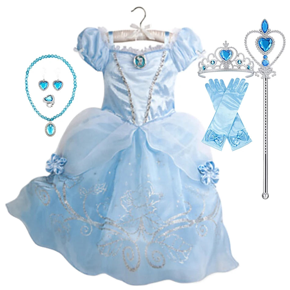 Summer Princess Costume Party Fancy Flower Vestido New  Christmas Birthday Carnival Dress Up Rapunzal Belle Disguise Frock