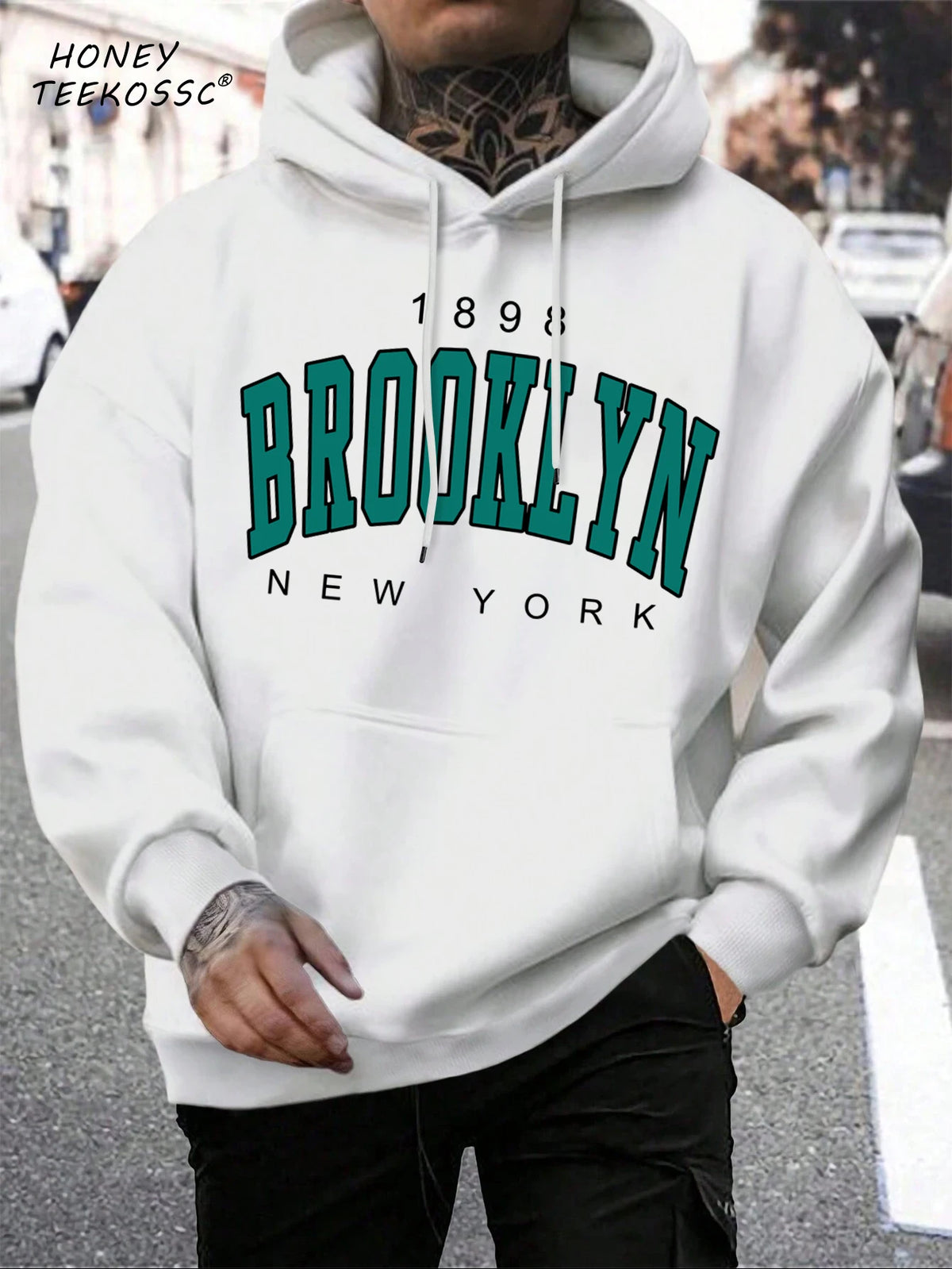 Brooklyn Est 1998 New York Printing Men Hoodies Harajuku Crewneck Hoodie Fashion Oversize Hoody Autumn Comfortable Tracksuit