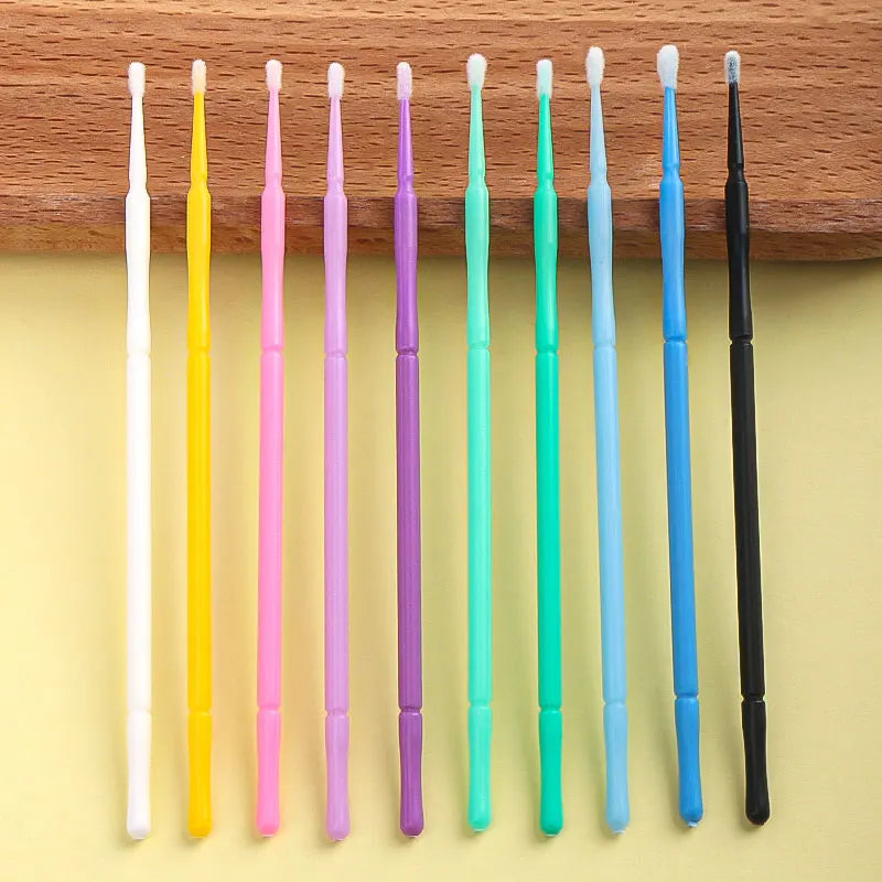 100PCS/Bag Bamboo Eyelash Extension Cleaning Swabs Lash Lift Glue Remover Applicators Microblade Makeup Micro Brushes Tools