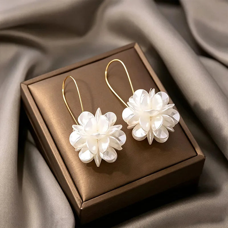 Hot Trend DIY Design Petal Ball Pearl Earrings For Women, Perfect Ornament For Travel Party Banquet Holiday Outfit
