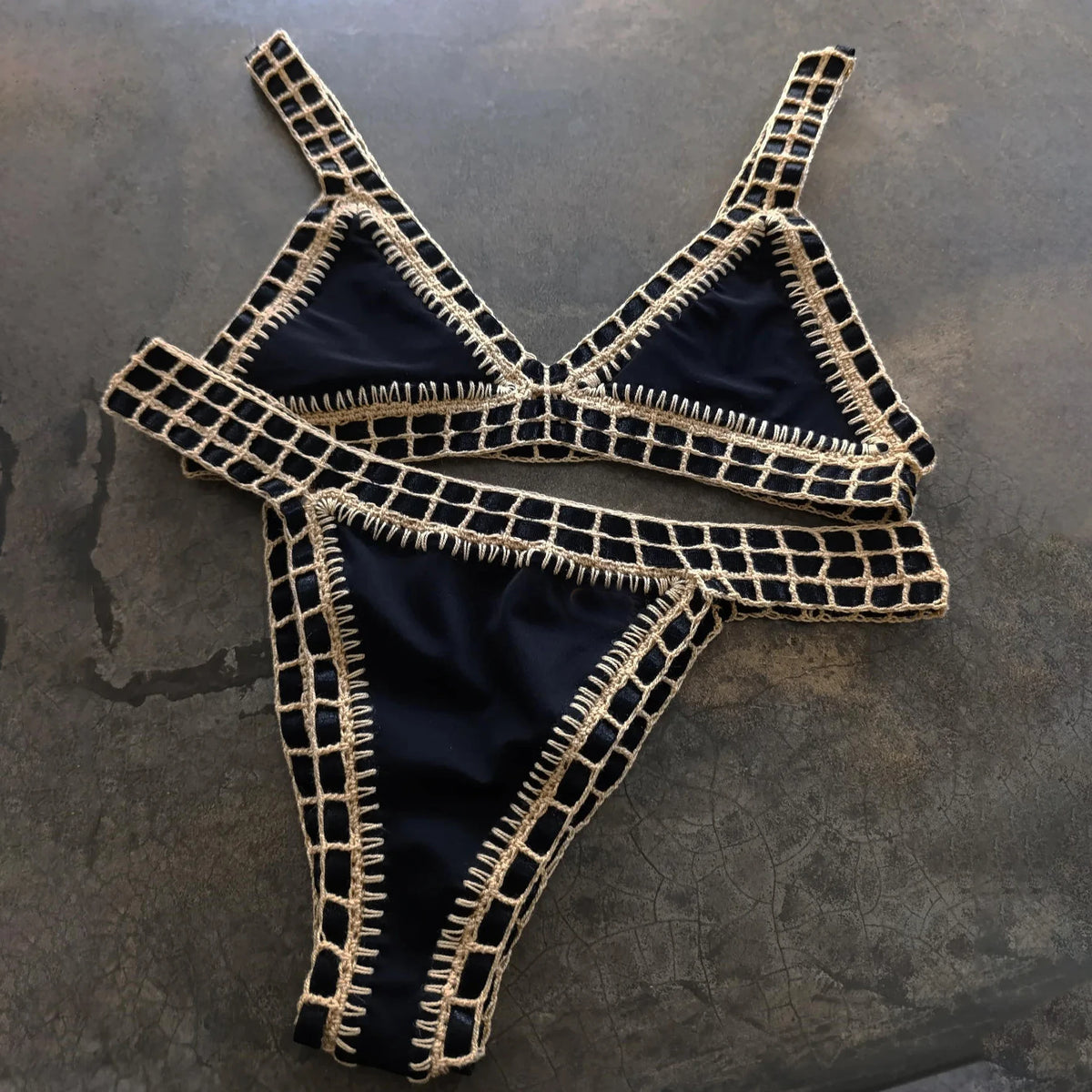 Pink Crochet Bikini  Sexy Women Swimsuit Female Swimwear Micro Bikini Set Bandeau Swimming Suit Beachwear Brazilian Biquini
