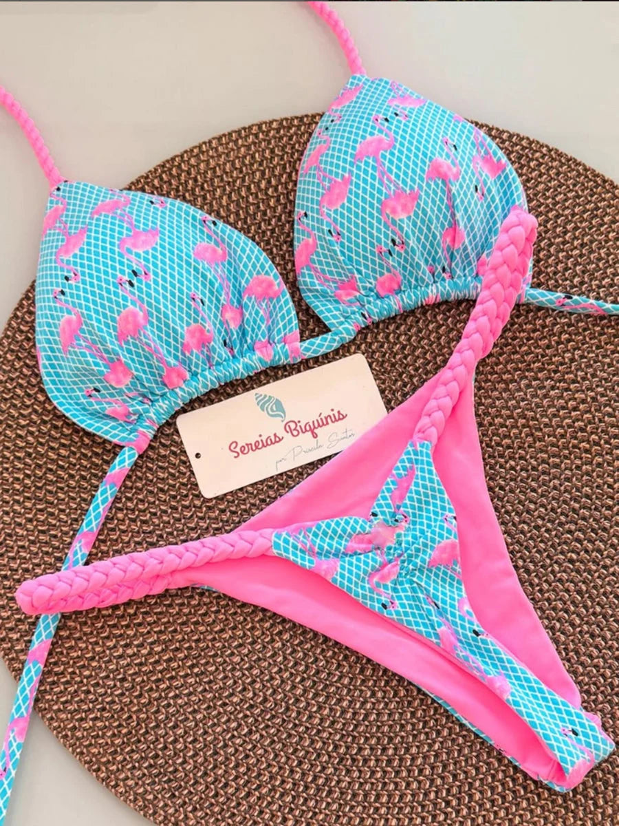 Micro Bikinis  Women Swimsuit New Sexy Swimwear Halter Bikini Set Brazilian Biquini Female Thong Beachwear Party Wear