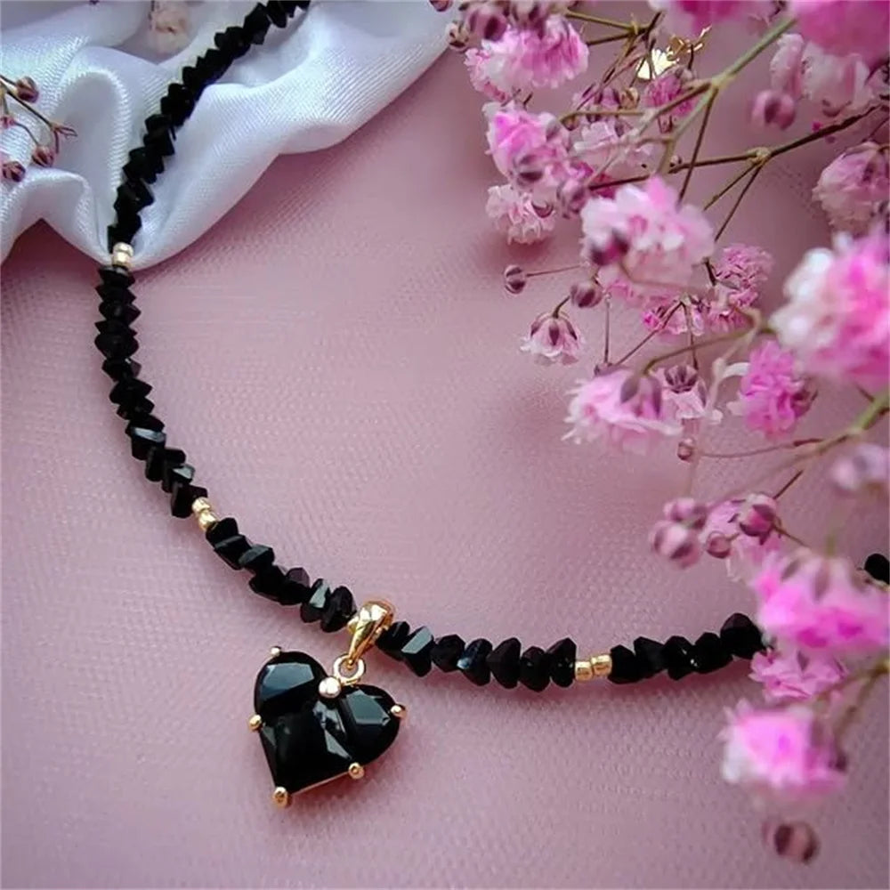 Fashion Vintage Sexy Zircon Heart Pendant Necklace For Women