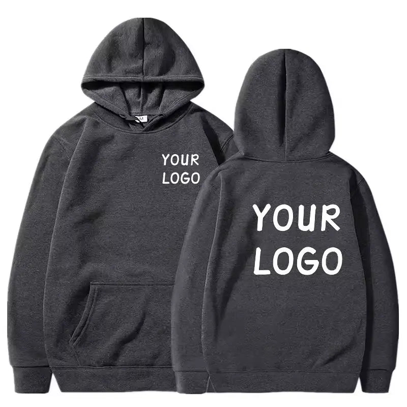 DIY Custom Your Brand LOGO  Men Women Casual Hoodie  Top Solid Color Pullover Street Personality Sweatshirt Custom Gifts