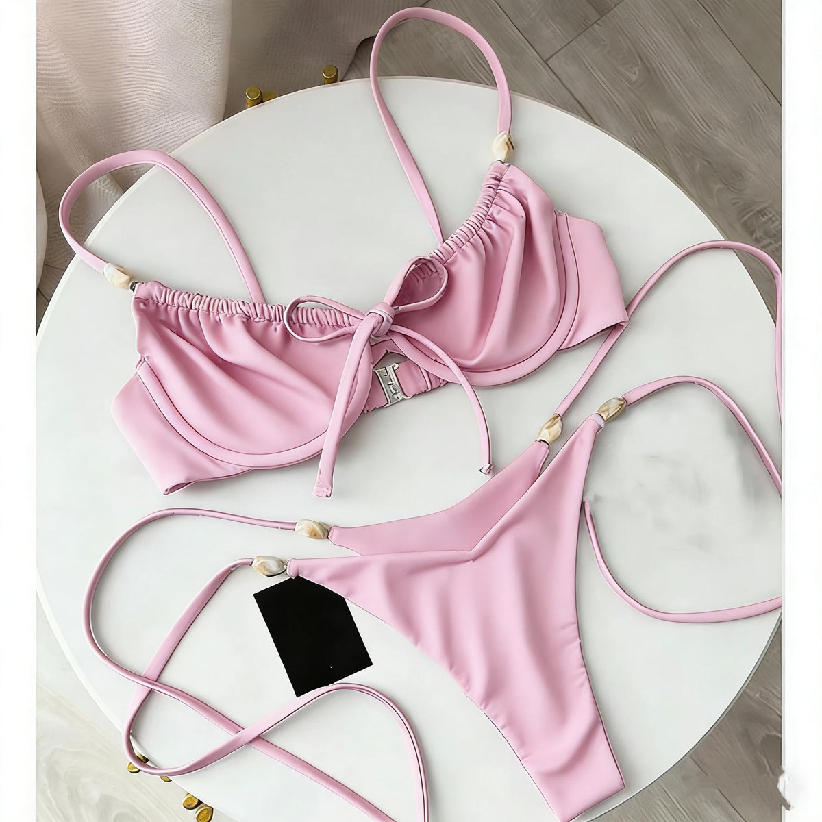 Push Up Bikinis  Sexy Women Swimsuit Swimwear Female Bikini Set Beads Biquini Bathing Suit Dot Swimming Suit Beachwear