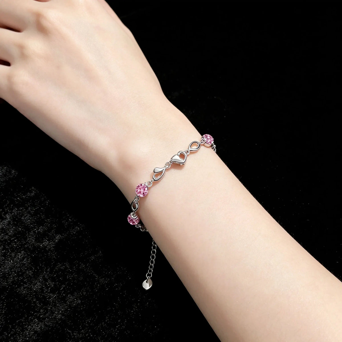 LYEE CYEE 925 Sterling Silver Heart Shaped Bracelet For