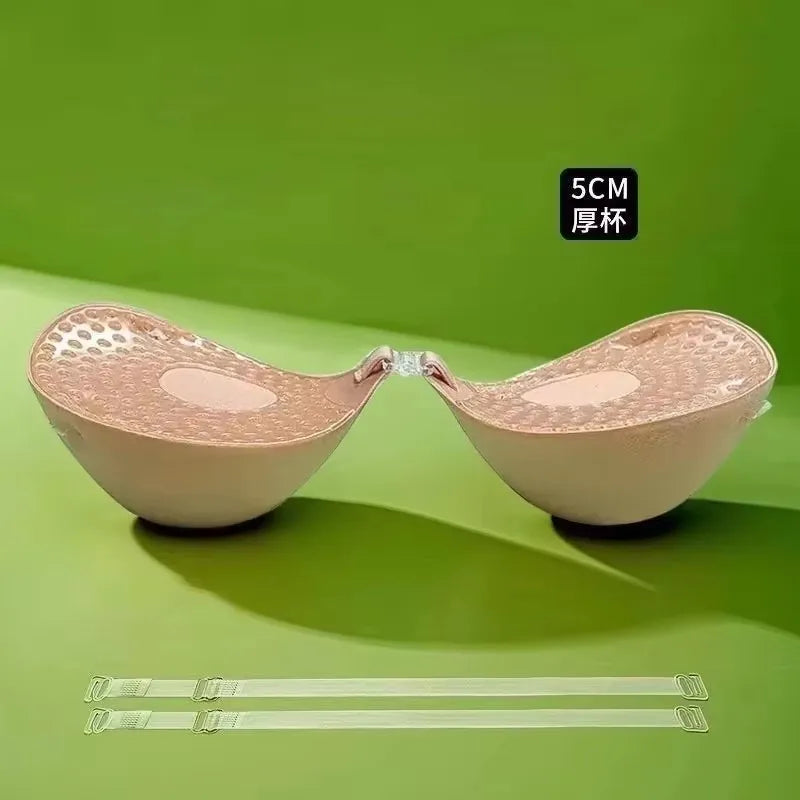 5cm Thick Breathable Adhesive Bra Silicone Nipple Tape Front Push Up Bra Reusable Invisible Strapless Chest Sticker