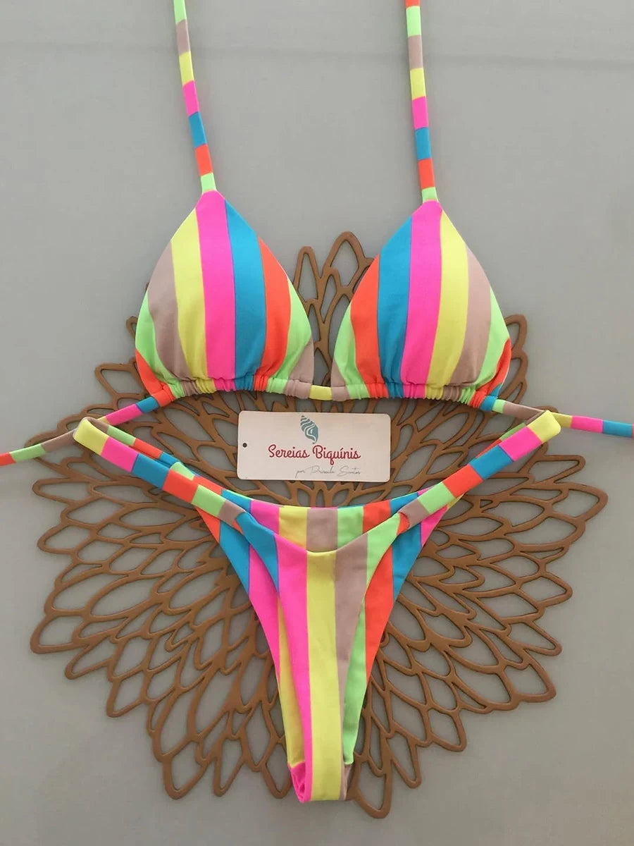 Micro Bikinis  Women Swimsuit New Sexy Swimwear Halter Bikini Set Brazilian Biquini Female Thong Beachwear Party Wear