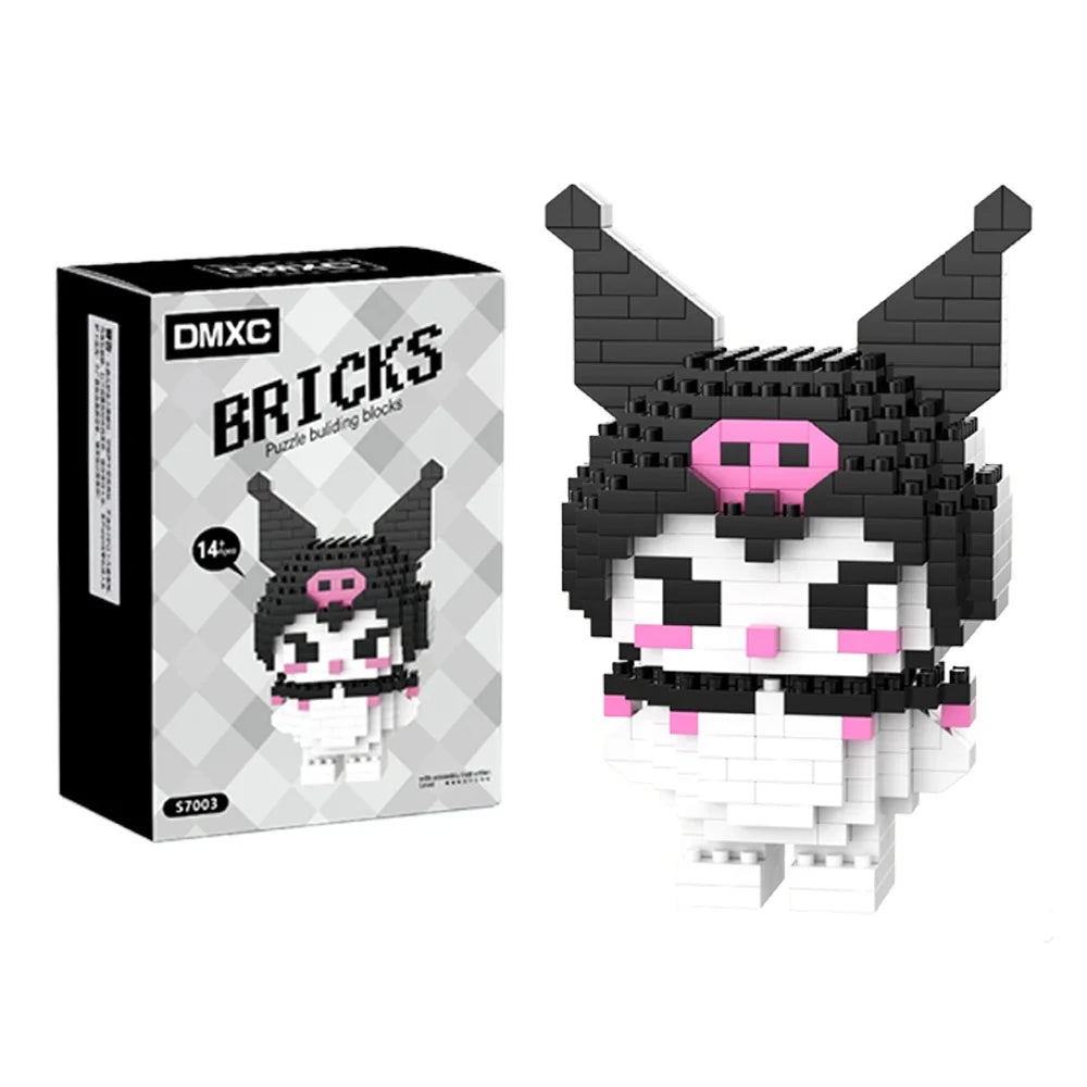 99 style SANRIO Hello Kitty Building Blocks Cartoon Figures Kuromi Bricks My Melody Children's Assembly Toys Cinnamoroll Gift