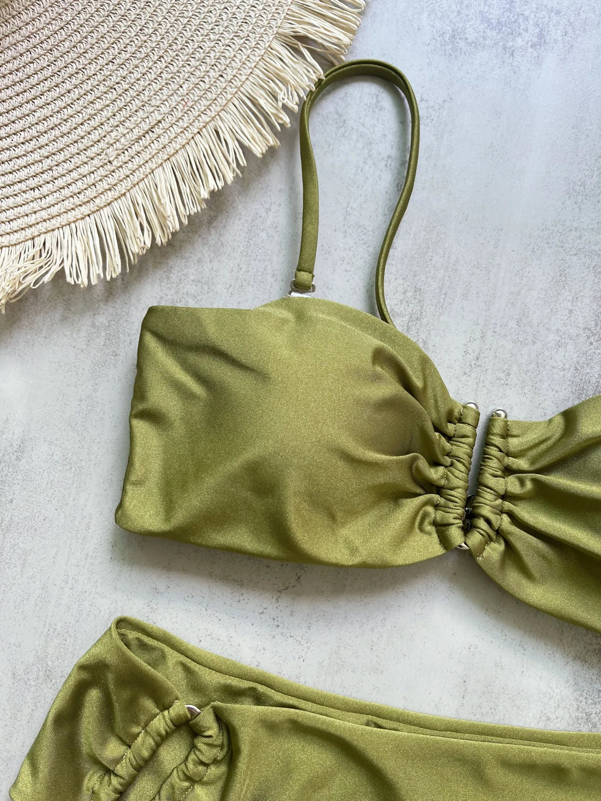 Bandeau Bikini Push Up Women Swimsuits  Sexy Female Swimwear Brazilian Bikini Set Thong Biquini Swim Suits Solid Beachwear