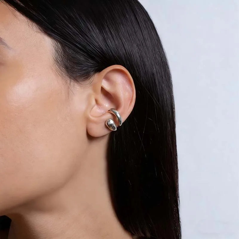 Punk Piercless Ear Clip Earring for Women Classic Gold Color Trendy Earcuff Earrings Girl Y2K Gift Simple Daily Wear Jewelry