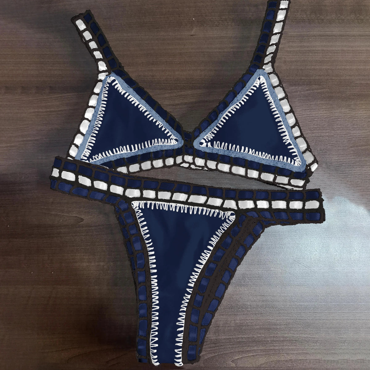 Pink Crochet Bikini  Sexy Women Swimsuit Female Swimwear Micro Bikini Set Bandeau Swimming Suit Beachwear Brazilian Biquini