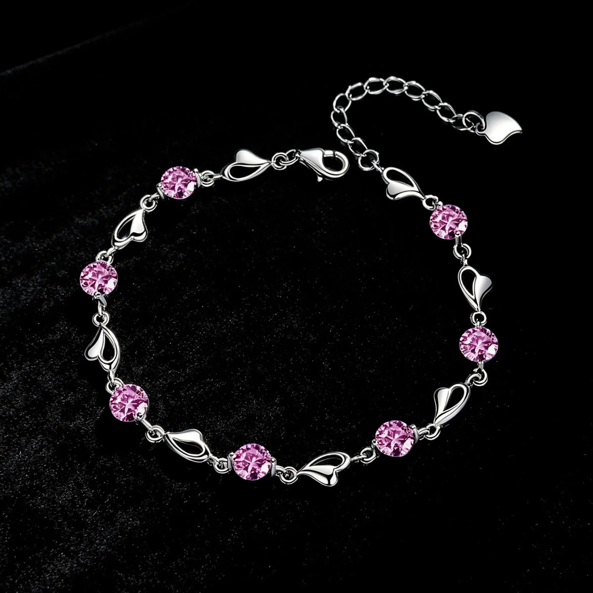 LYEE CYEE 925 Sterling Silver Heart Shaped Bracelet For