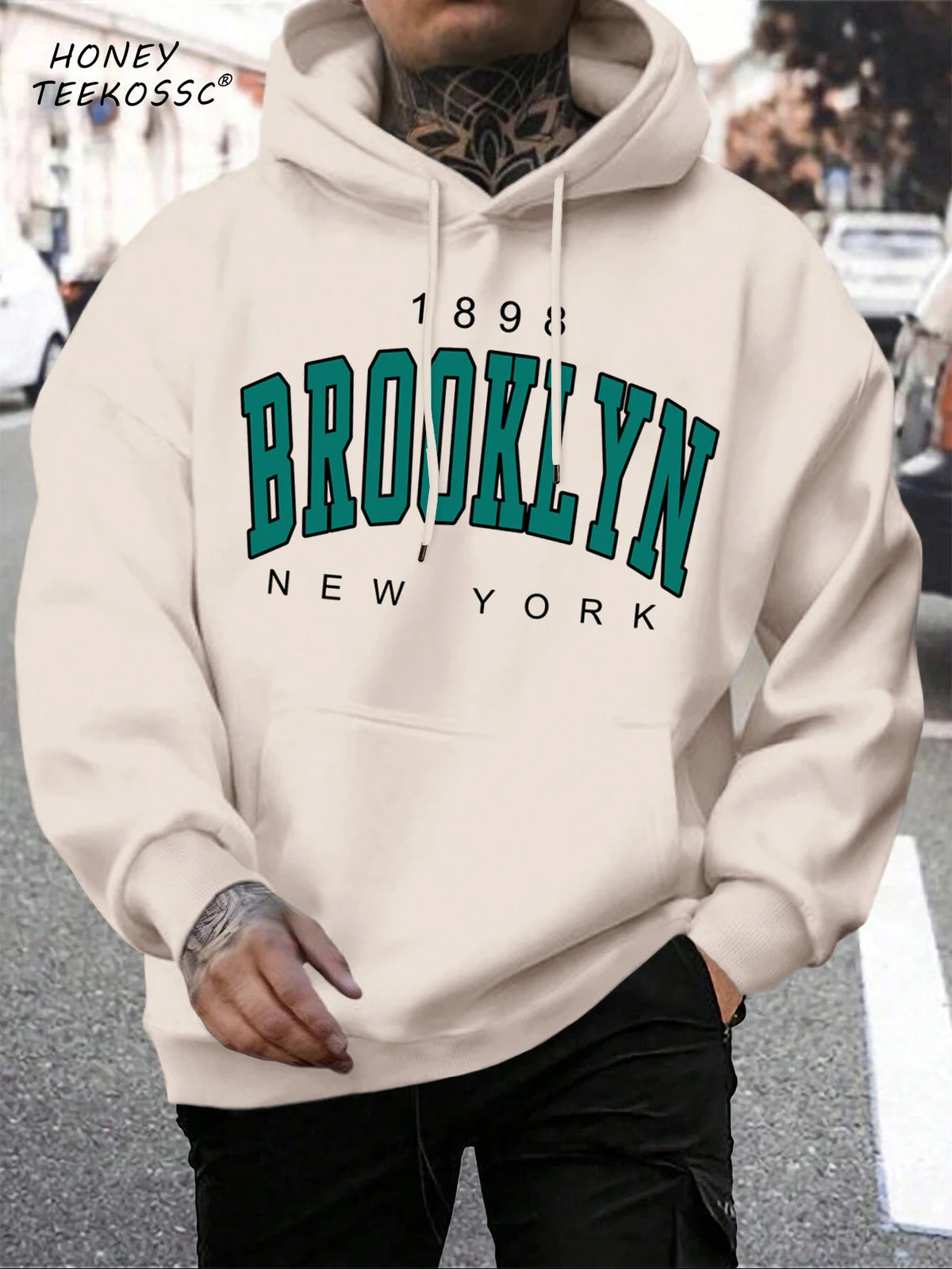 Brooklyn Est 1998 New York Printing Men Hoodies Harajuku Crewneck Hoodie Fashion Oversize Hoody Autumn Comfortable Tracksuit