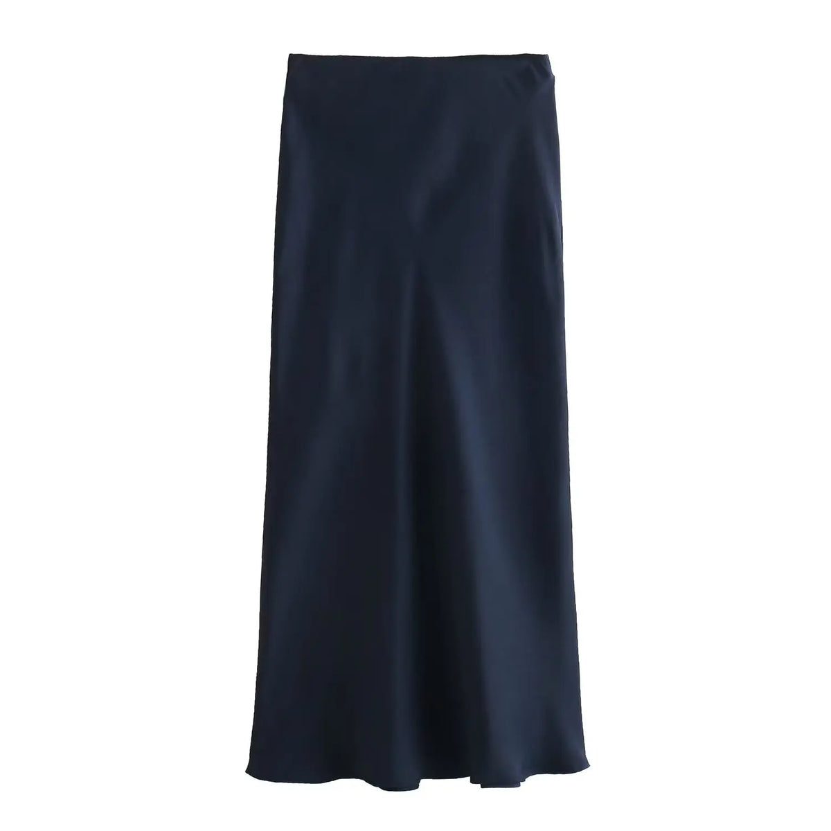 2024 New Women's European And American Style Fashion Silk Satin Texture High Waist Skirt Street Style Elegant Mid-length Skirt