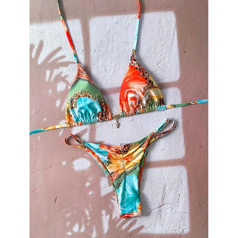 Micro Bikini Women Swimsuit Two-Piece Bathing Suit Woman Swimwear  Sexy Leopard Push Up Thong Bikinis Sets Beachwear Summer