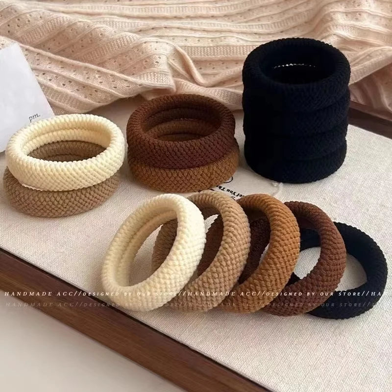 5/10 Mix Color High Elasticity Thickened Versatile Simple Scrunchies Hair-Friendly Random Color Hair Ties Hair Rope