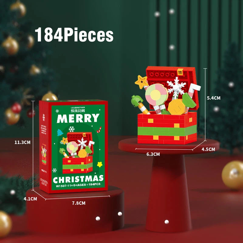 Christmas Gifts Micro Building Block Series Santa Claus Reindeer Puzzle Assembling Bricks Table Decoration Toys Children Kids