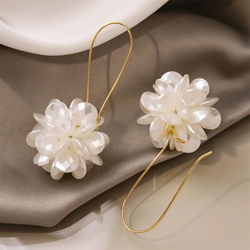 Hot Trend DIY Design Petal Ball Pearl Earrings For Women, Perfect Ornament For Travel Party Banquet Holiday Outfit