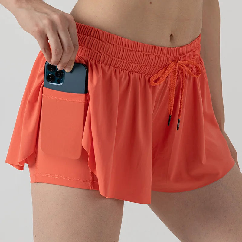 2 in 1 Jogger Flowy Athletic Shorts for Women Gym Yoga Workout Running Tennis Skirt Comfy Skort Lounge Cute Clothes Casual Wear