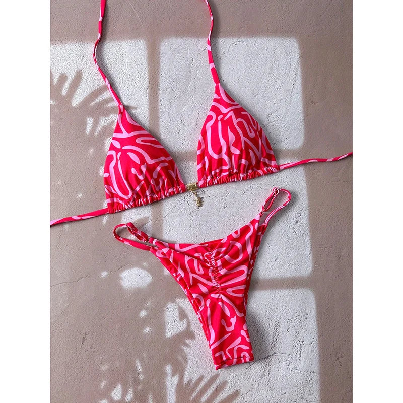 Micro Bikini Women Swimsuit Two-Piece Bathing Suit Woman Swimwear  Sexy Leopard Push Up Thong Bikinis Sets Beachwear Summer