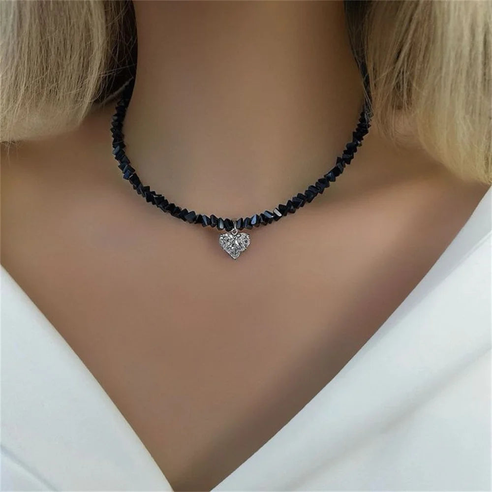 Fashion Vintage Sexy Zircon Heart Pendant Necklace For Women