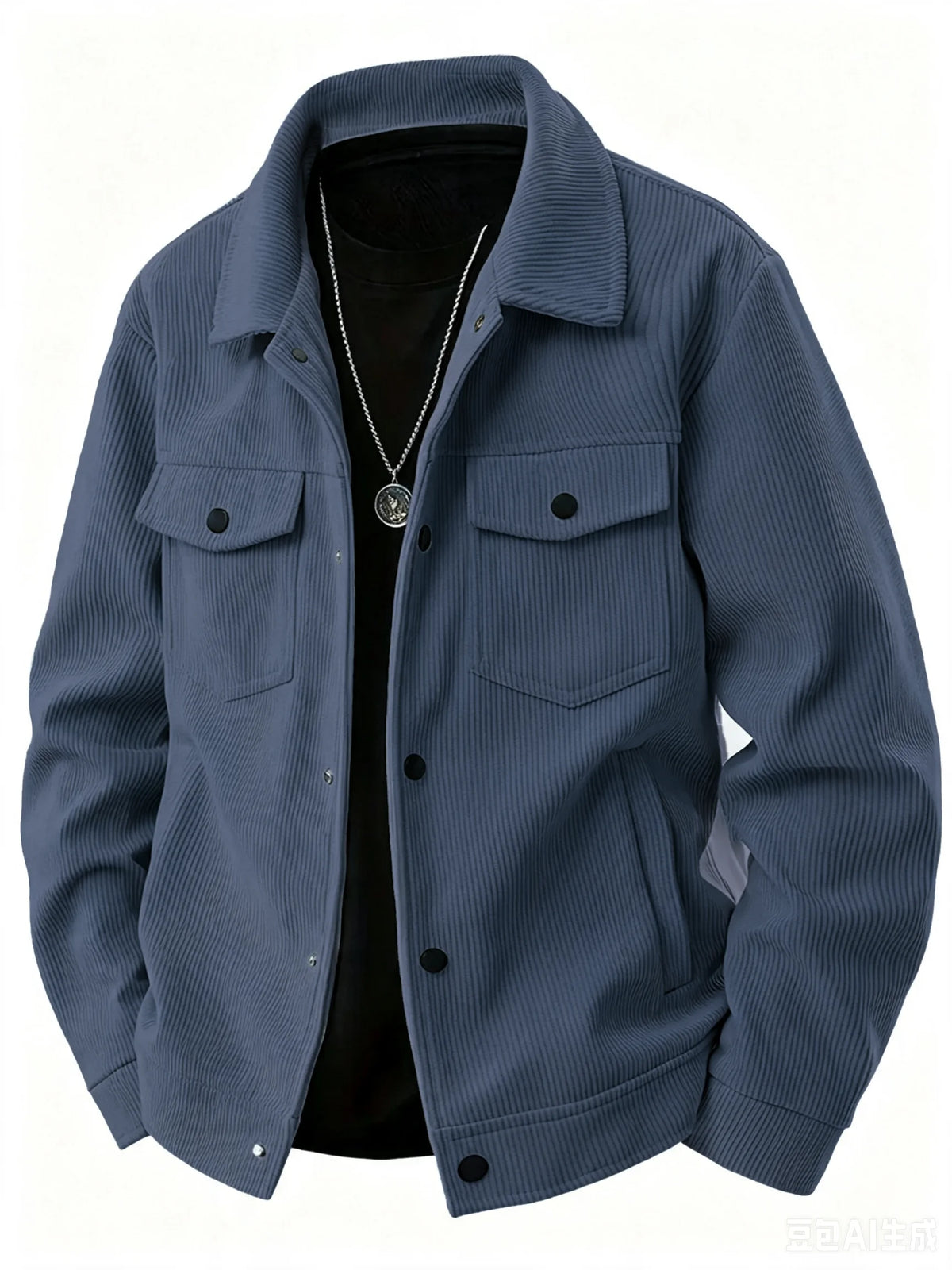 The  New Autumn Corduroy Jacket for Men with a Lapel, Trendy Japanese Style Loose Coat