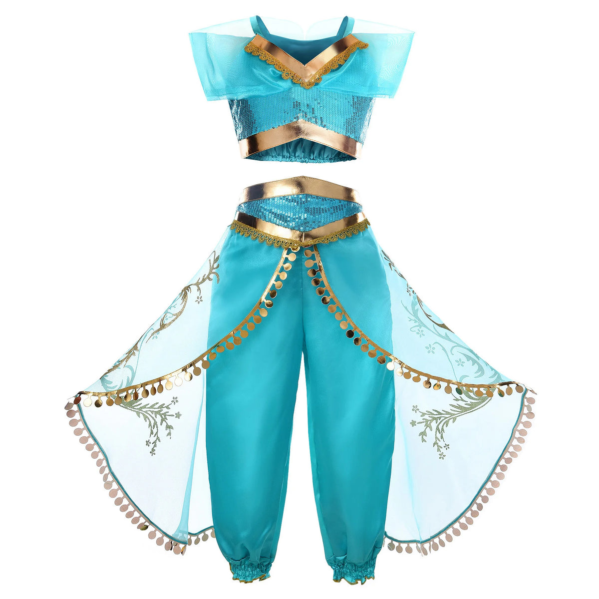 Aladding and the Magic Lamp Jasmine Fairy Costume Princess Dress up for Little Girl Fancy  Halloween Carnival Cosplay Outfit