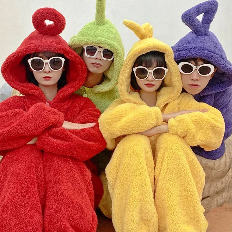 Adults Kids Onesies Soft Long Sleeves Pajamas Dipsy Tinky Winky Po Lala Costumes Home Clothes Women Unisex Homewear