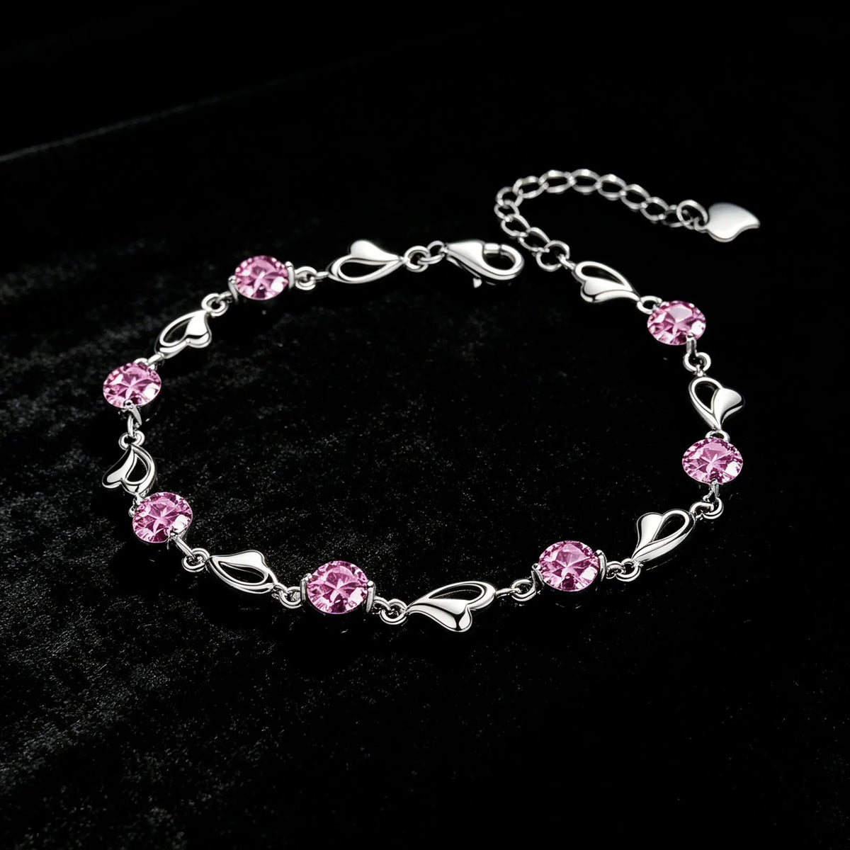 LYEE CYEE 925 Sterling Silver Heart Shaped Bracelet For