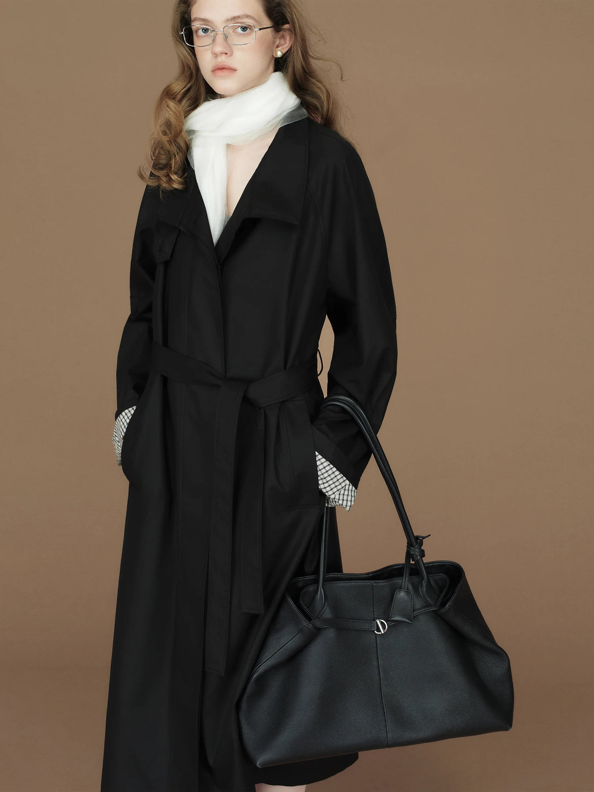 FSLE  Womens British Trench Coat Contrast Cuff Stand Collar Heritage Workwear Style Pink Black Khaki Short Long Trench Coat