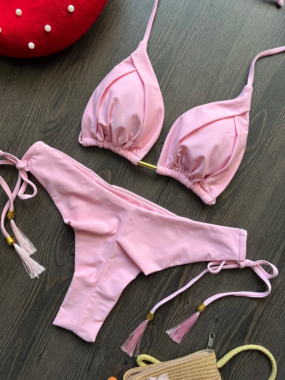RUOTONGSEPT  New Sexy 13 Color Triangle Bathing Suit for Women Brazilian Bikinis Swimwear Push Up Swimsuit Beach Bikini Set