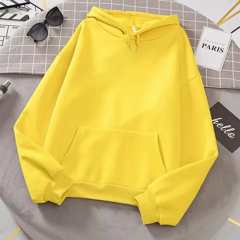 white Hoodies men women Autumn Long Sleeve Pullover Tops Casual Pocket Hoodies Unisex Outer Loose Sport Wear