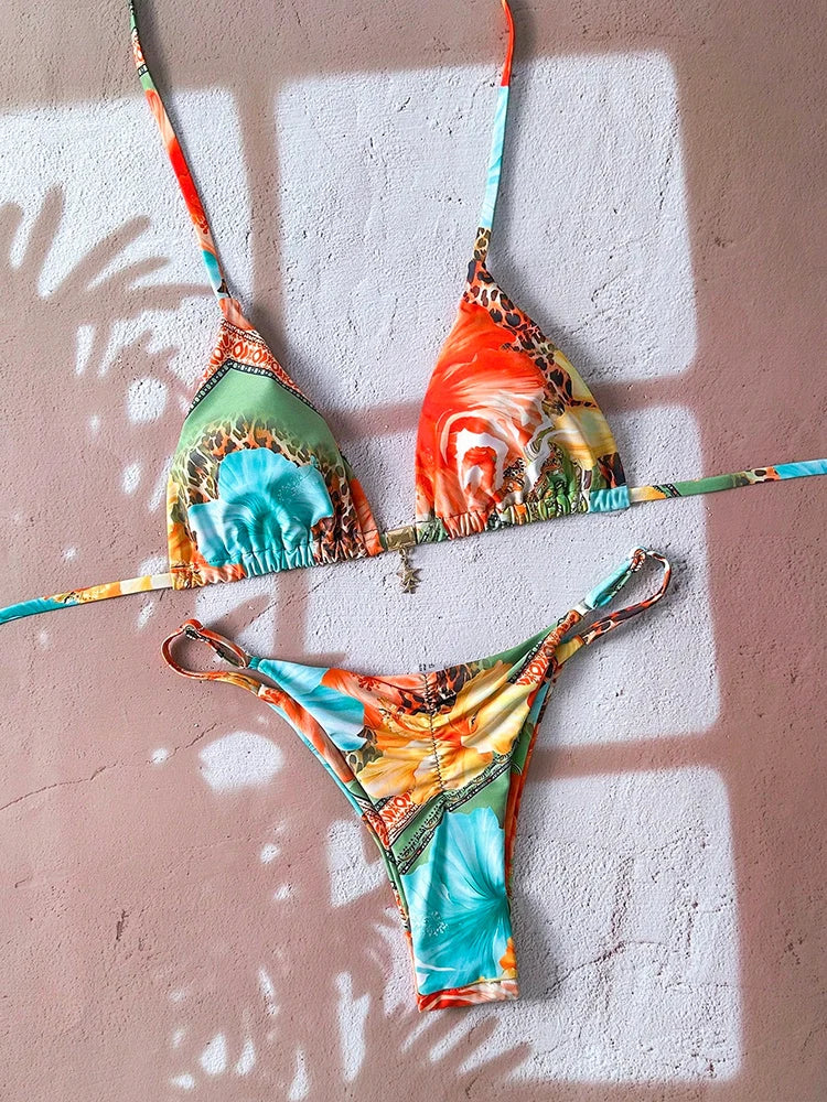 Micro Bikini Women Swimsuit Two-Piece Bathing Suit Woman Swimwear  Sexy Leopard Push Up Thong Bikinis Sets Beachwear Summer