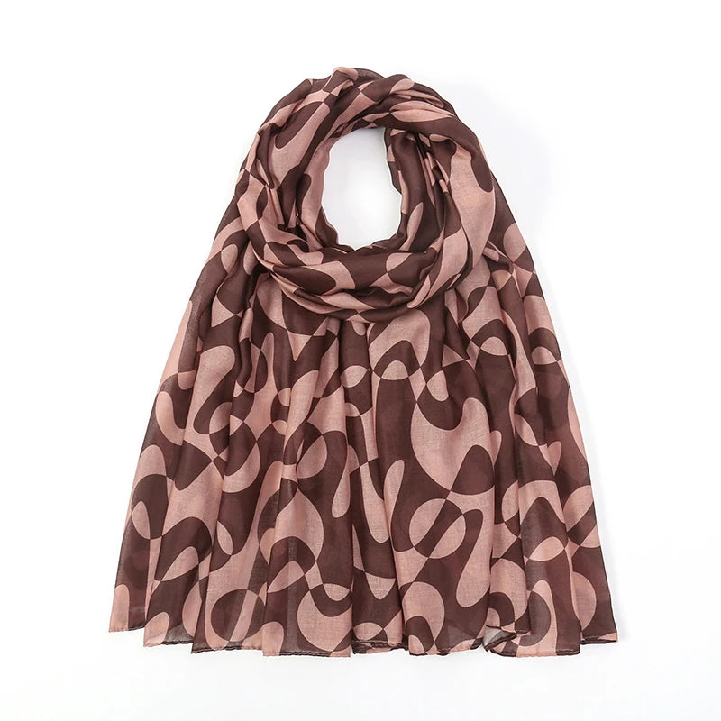 1Pcs Ramadan Hijab Leopard Print Women Bohemian Watercolor Soft Muslim Hijabs Floral Breathable Shawl Wrap Scarf Headscarf Warm