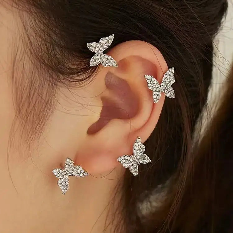 2PCS Fashionable and Exquisite Butterfly Ear Clip, Non