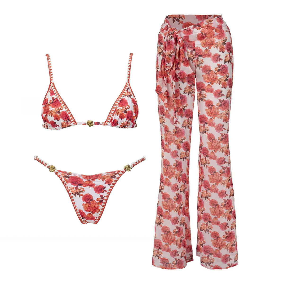 3Pcs Micro Bikini  New Swimwear Women Swimsuit Sexy Brazilian Bikini Set Printed Thong Beachwear Bathing Suit Female Biquini