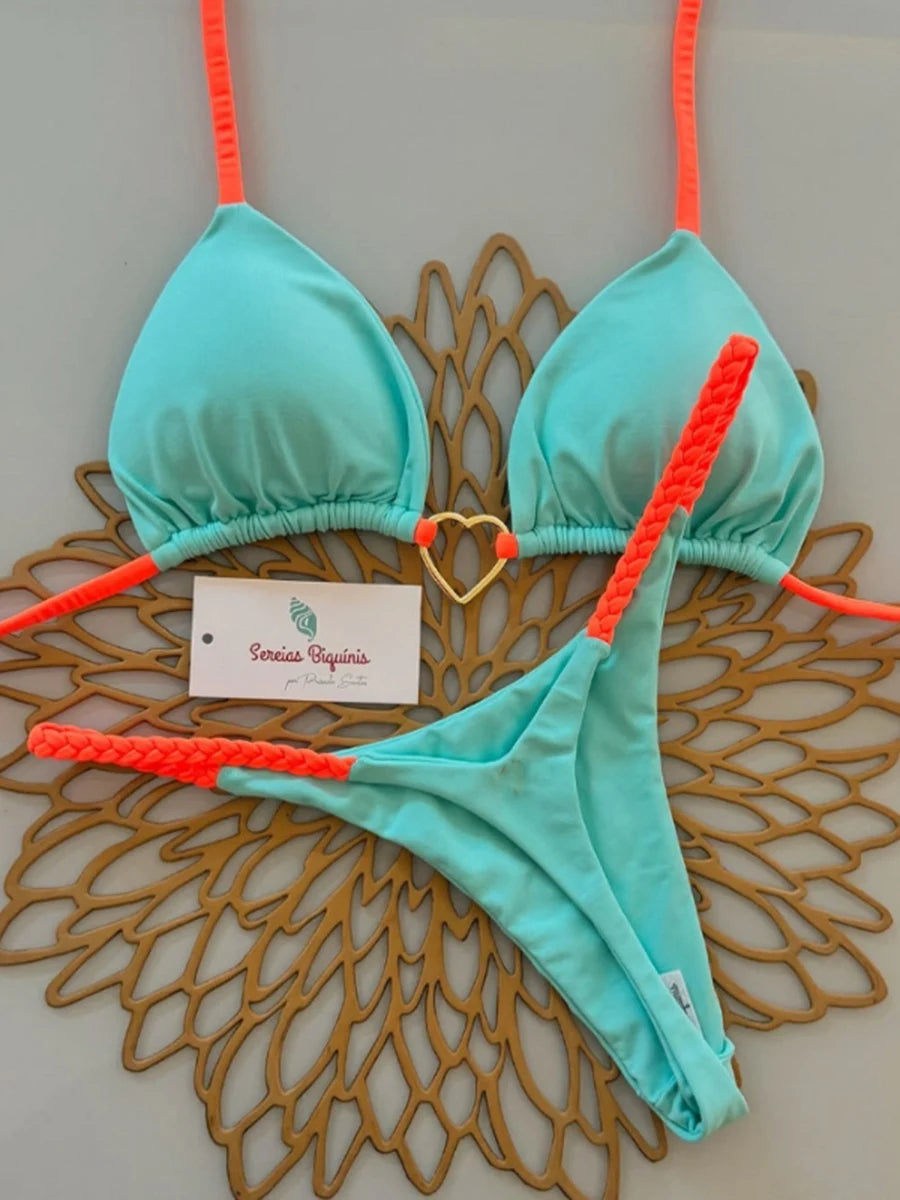 Micro Bikinis  Women Swimsuit New Sexy Swimwear Halter Bikini Set Brazilian Biquini Female Thong Beachwear Party Wear