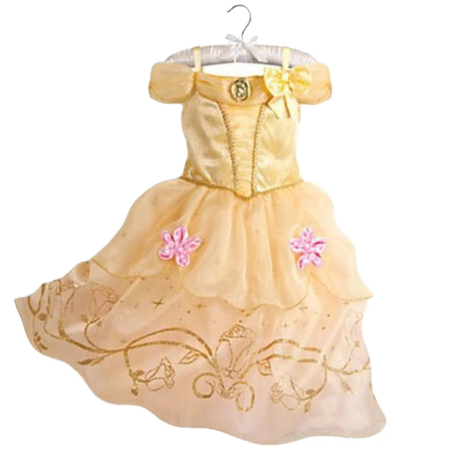 Summer Princess Costume Party Fancy Flower Vestido New  Christmas Birthday Carnival Dress Up Rapunzal Belle Disguise Frock