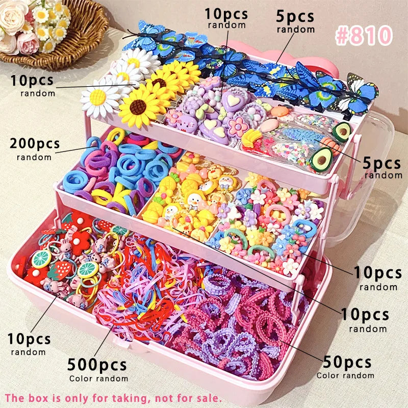 850-Piece Accessory Set Suitable for Girls’ Daily Outings and Participation in Festive Events – a Richly Curated Collection No Box