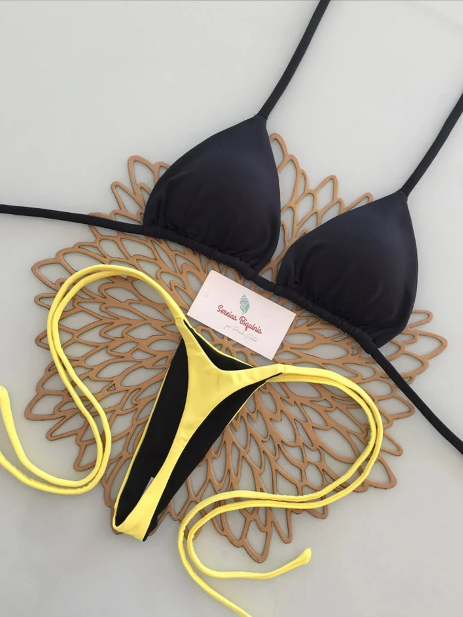 Micro Bikinis  Women Swimsuit New Sexy Swimwear Halter Bikini Set Brazilian Biquini Female Thong Beachwear Party Wear