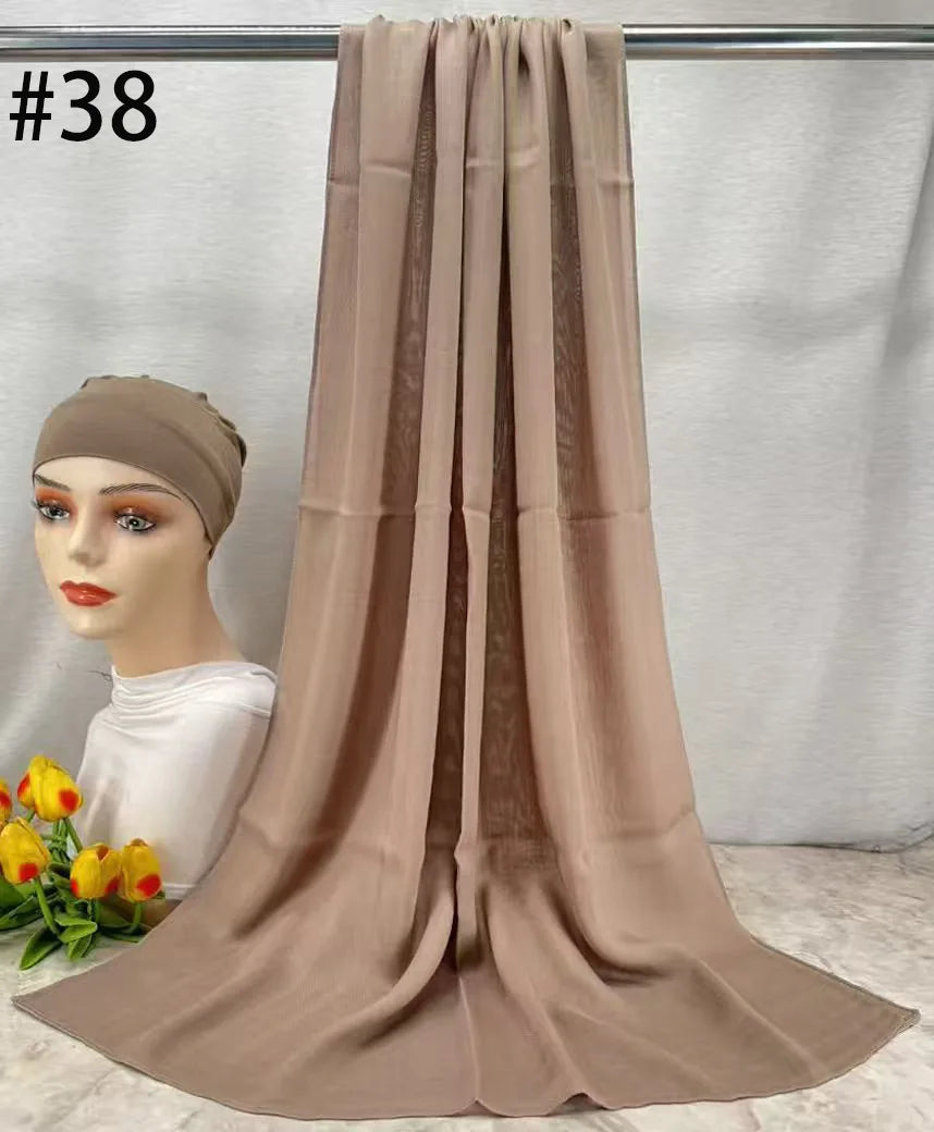 Mini Modal Hijab with Undercap Set Basic Stretchy Pullover Headscarf Thin Breathable Sunscreen Head Wrap Hijabs Scarf 165*50cm